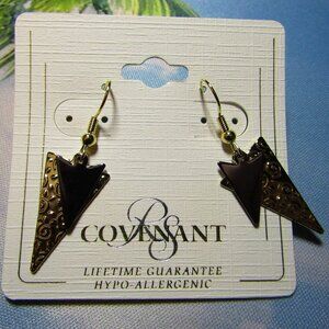 Earrings | Hematite Triangles | Hypo-Allergenic | RS Covenant